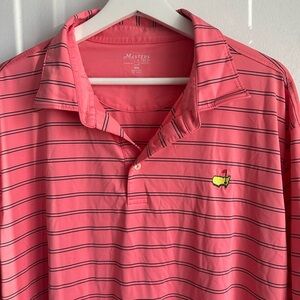 Masters Pink/Salmon Striped Men's Polo Shirt